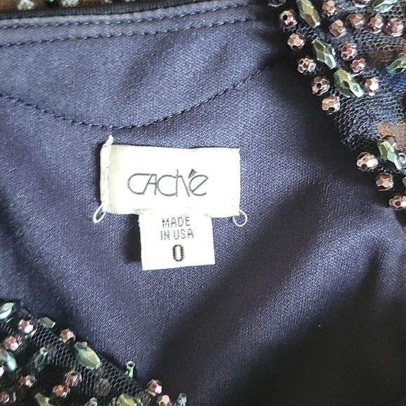 Cache evening dress with beaded neckline - Picture 3 of 5